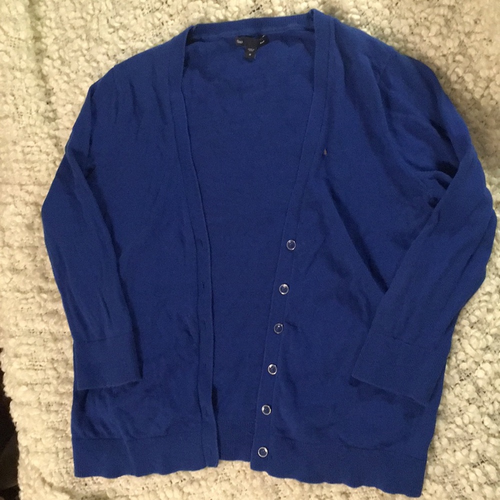 Blue button up cardigan